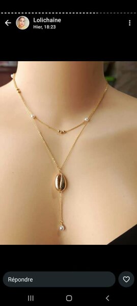 Collier chaîne double pendentif