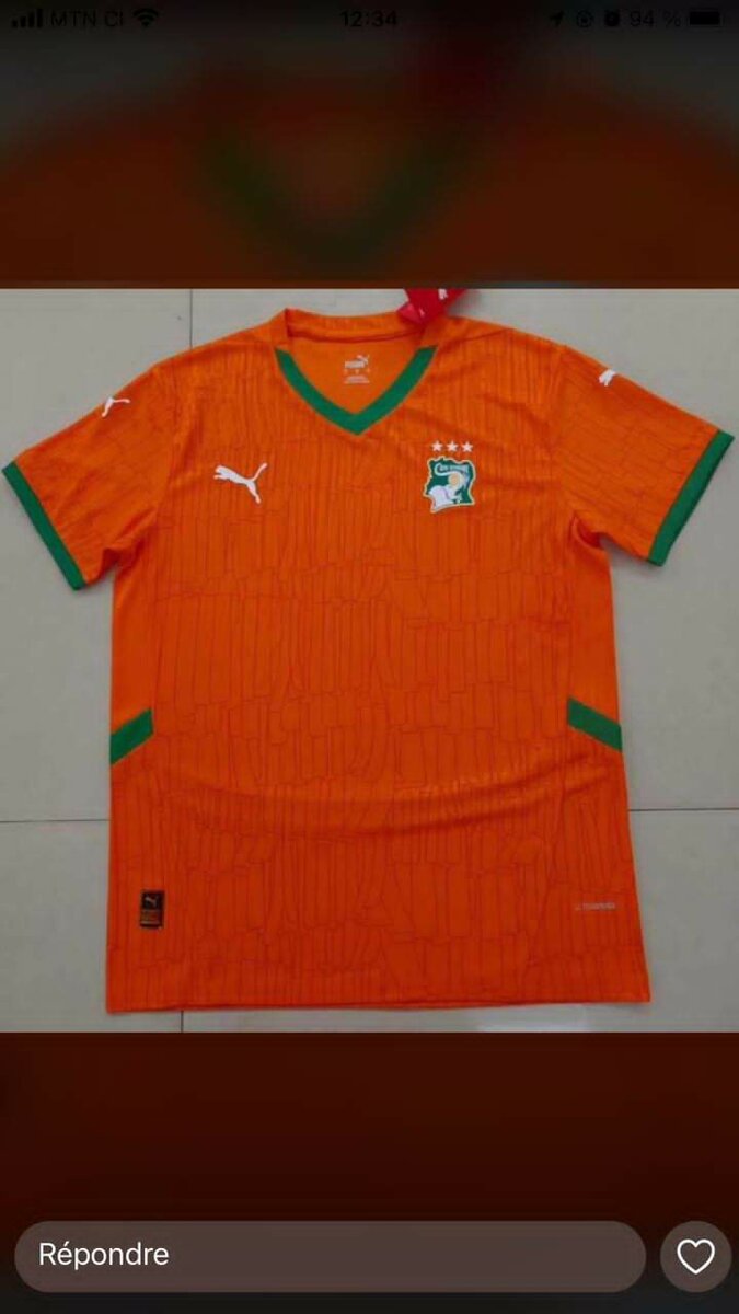Maillot de côte d'ivoire