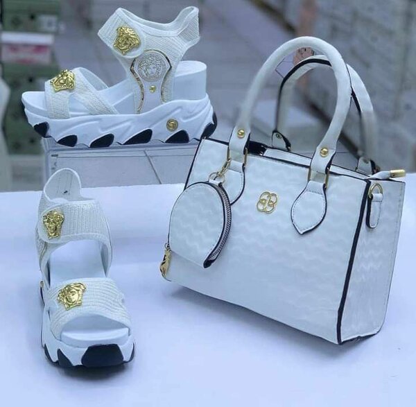 Ensemble sac et sandales Versace blanc