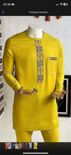 Tunique homme élégante jaune