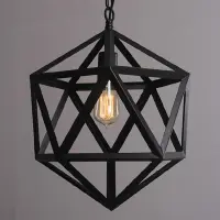 Modern Hexagram Metal Cage Pendant / Ceiling Light in Black Metal Finish Light Hanging Lamp kitchen / dining / Cafe / hallway / bedroom / restaurant / living room / club.