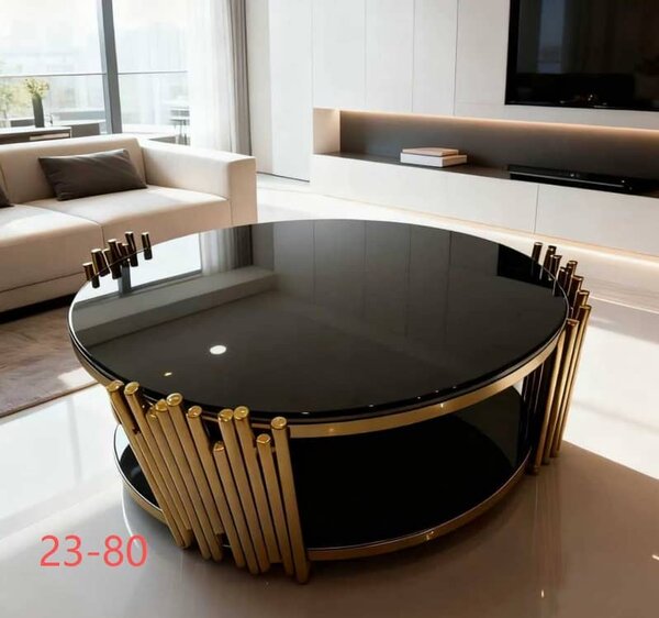 Table basse design noir or