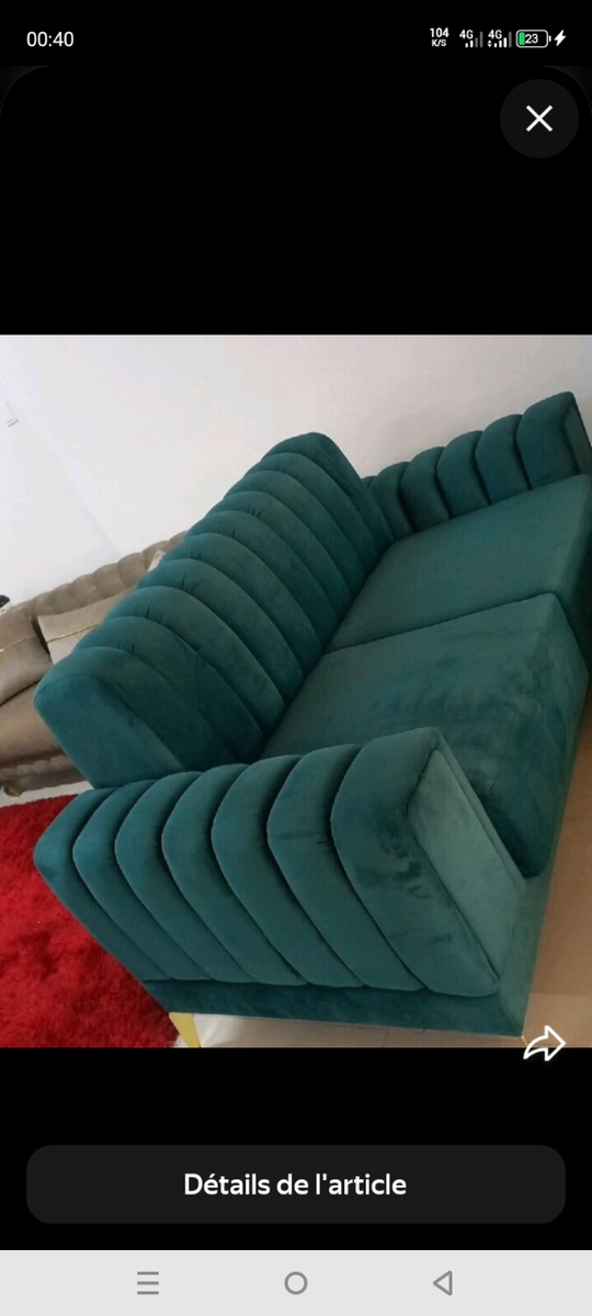 Canapé moderne en velours vert