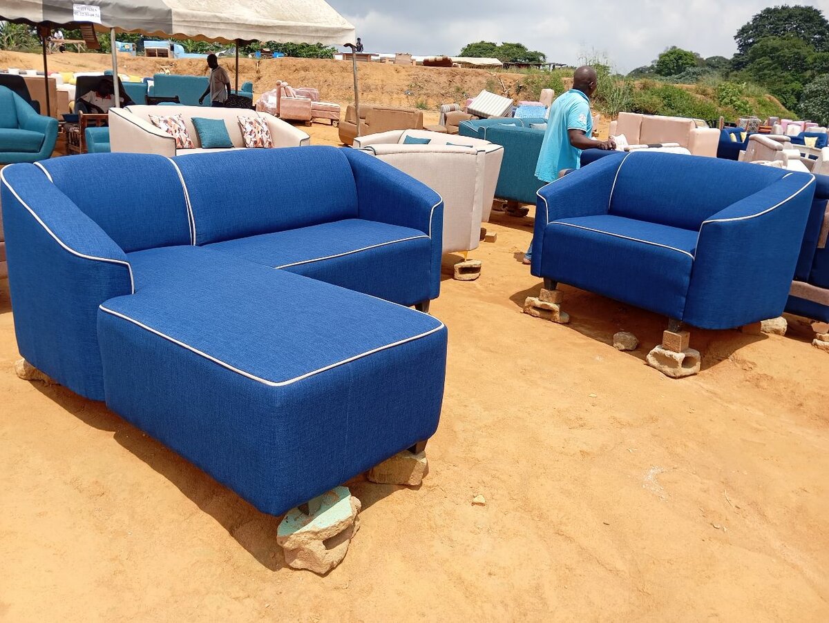 Fauteuil L  bleue moderne