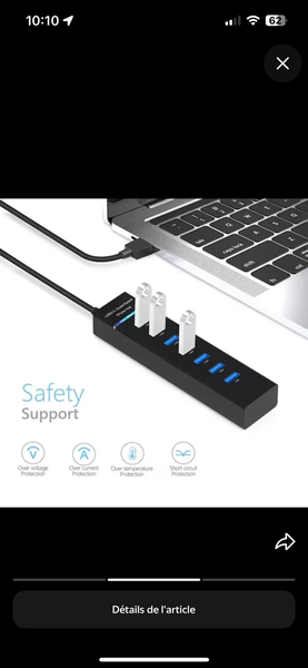 Hub USB 3.0 7 ports rapide