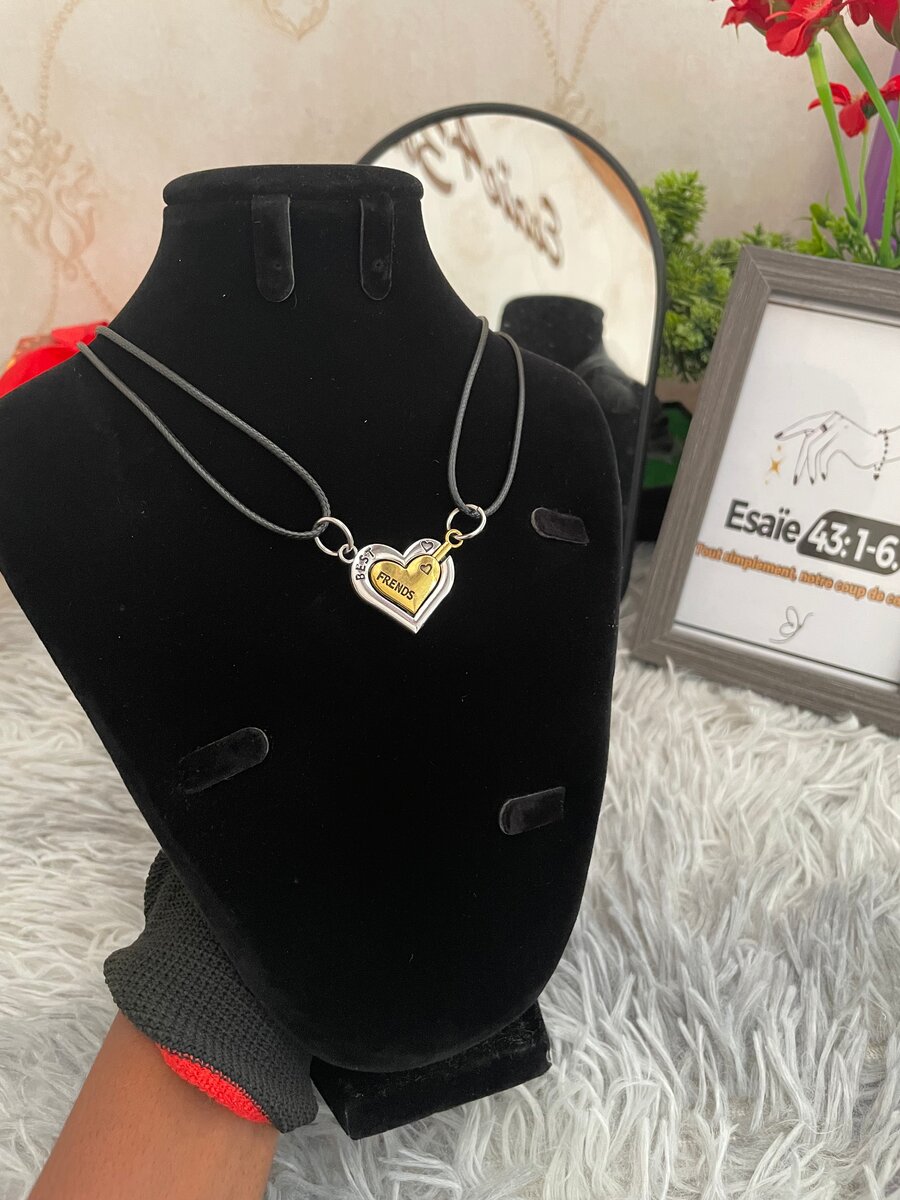 Colliers Couple Coeur Magnétique