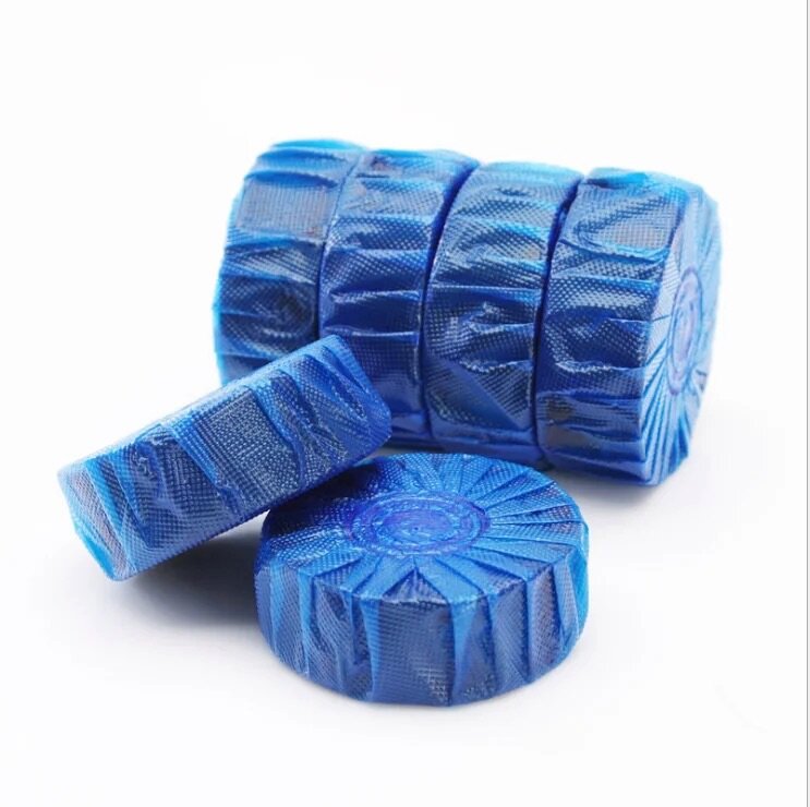 Blue toilet bowl disinfectant