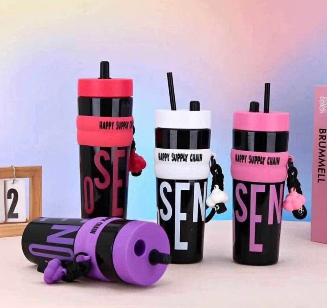 Gourdes avec paille anti-fuite