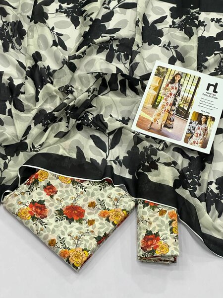 Printed lawn suit
