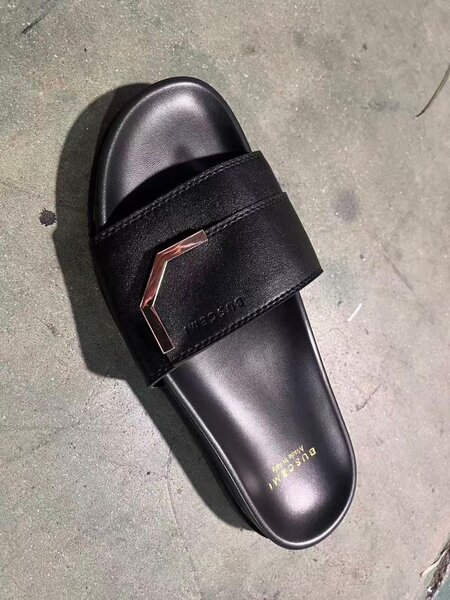 Sandale homme en cuir noir