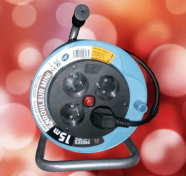 RALONGE 15M-ENROULEUR DE CÂBLE-CHANTIER-USAGES MULTIPLES