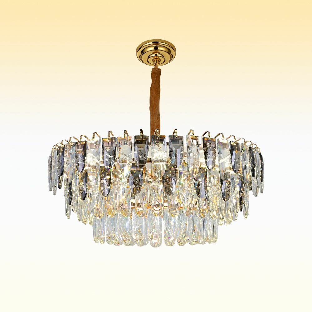 Lustre en cristal noir blanc