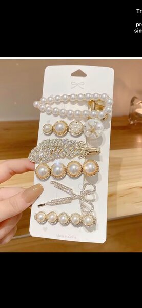 Lot barrette à cheveux perles
