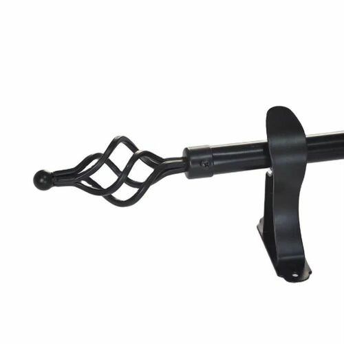Tringle à rideau décoratif en métal noir