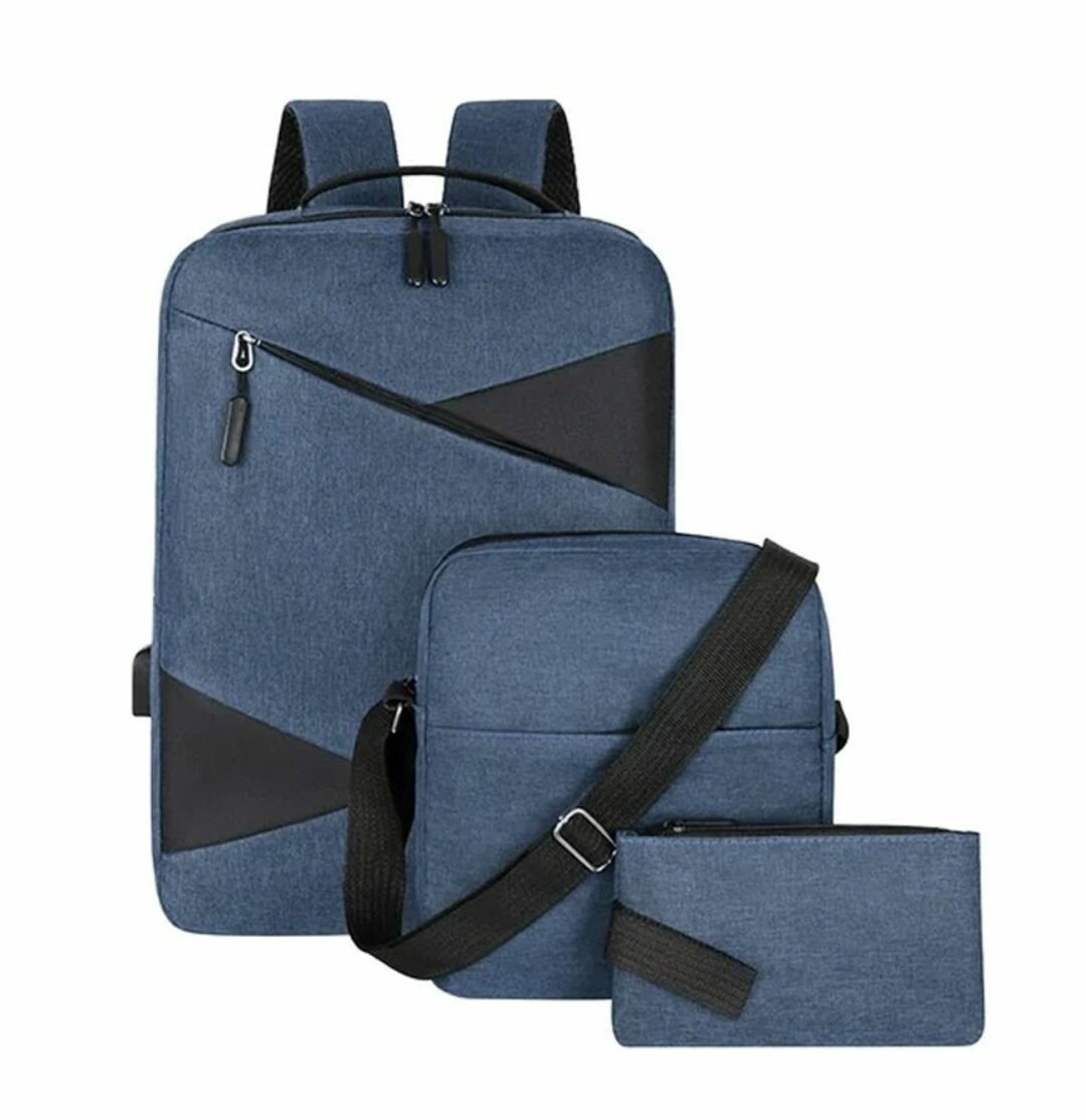 3PCS LARGE CAPACITY WATERPROOF NYLON BACKPACK HAND BAG SHOUL