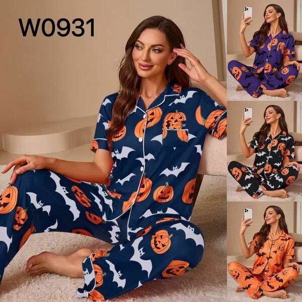 Pyjama Halloween femme citrouilles