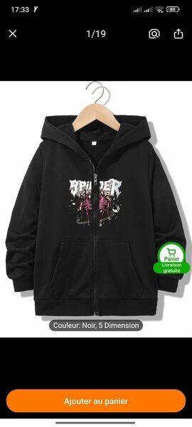 Sweat à capuche imprimé Spider