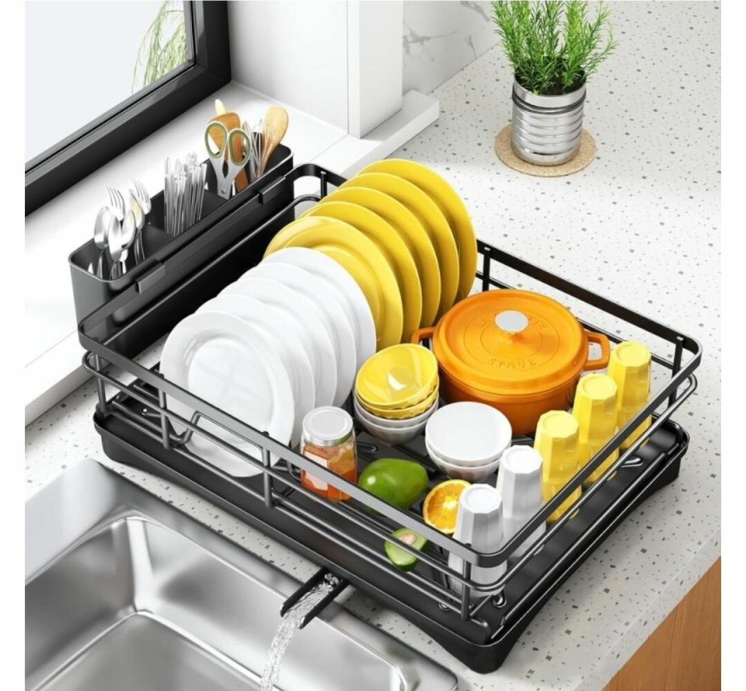 SINGLE LAYER KITCHEN DISH RACK STAINLESS STEEL COUNTERTOP SI