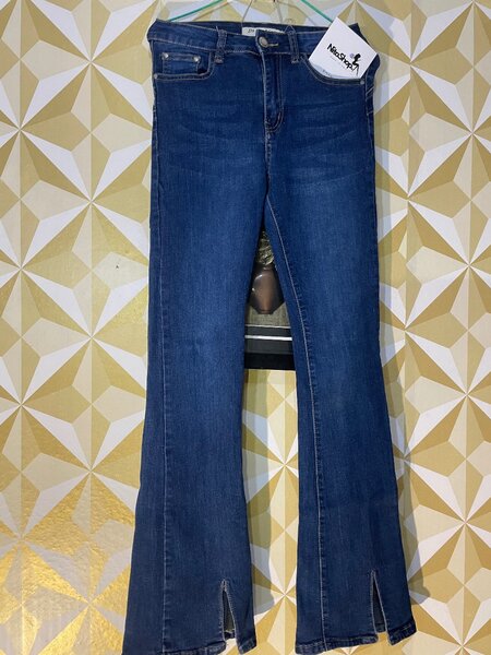 Jeans gros bas à Fente