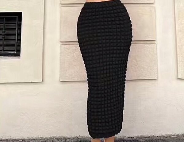 Jupe longue texturée noire