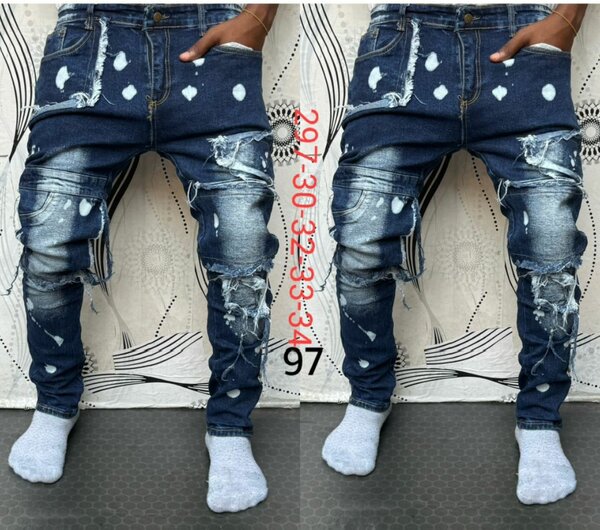 Jean bleu déchiré pour homme