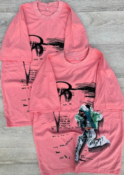 T-shirt imprimé oversize rose