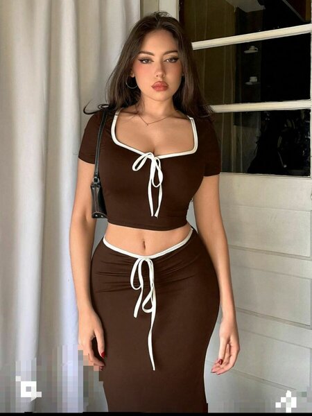 Robe moulante deux pièces femme