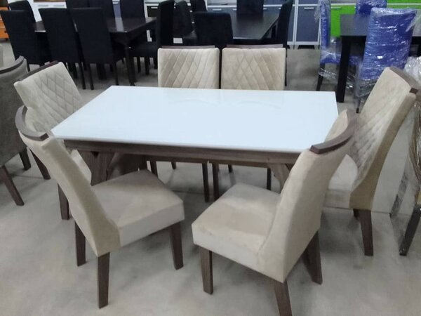 Set of kitchen furniture table, 4 chairs,white