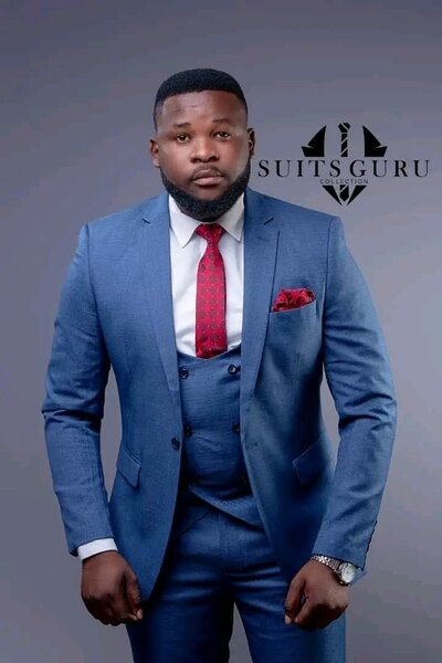 Elegant men's suit blue