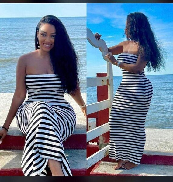 Robe rayée élégante femme