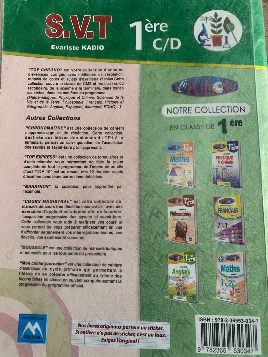 Annales SVT 1ère C/D