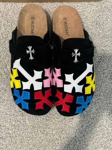 Mules colorées en suède