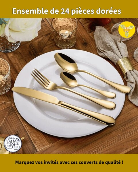 Couverts dorés de Noël