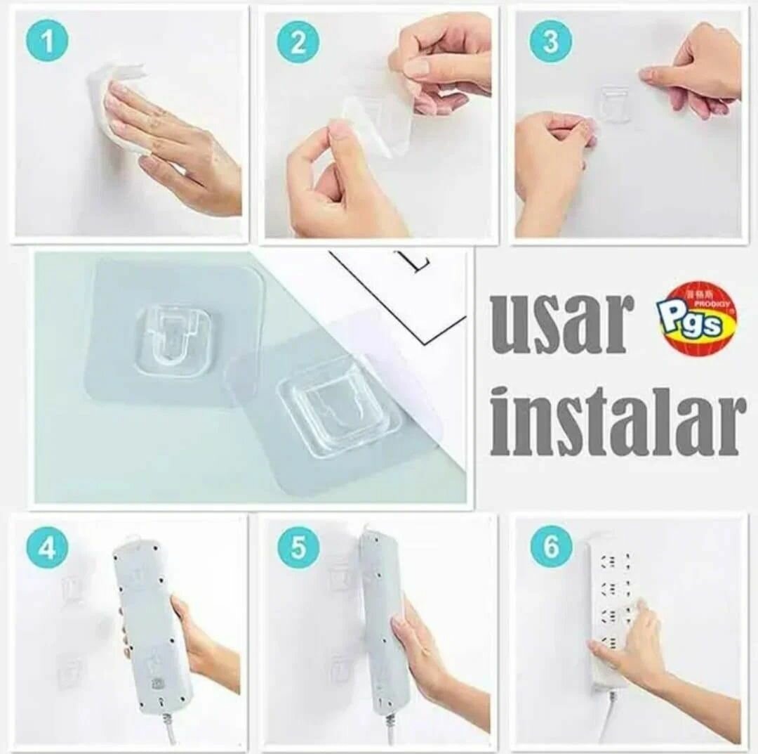 10 paires Crochets adhésifs