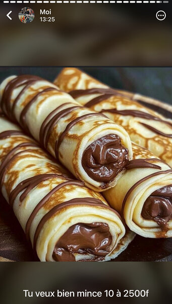 Crêpes roulées chocolat