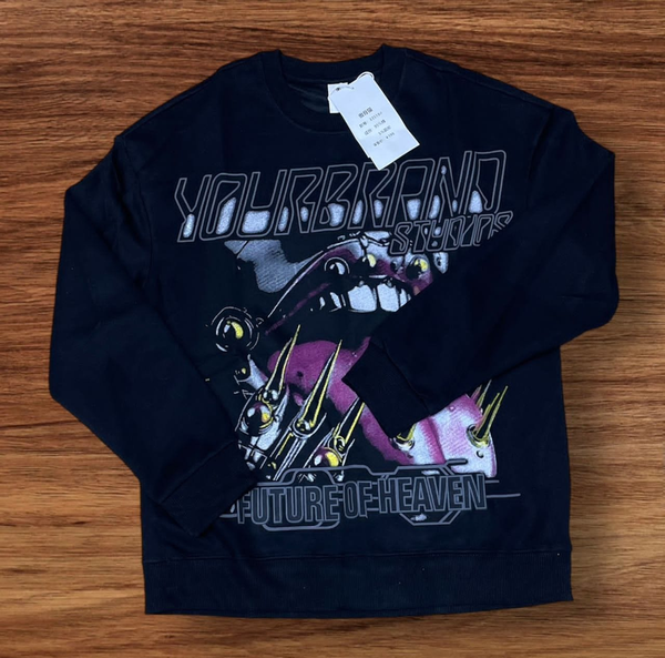 black sweatshirt with print