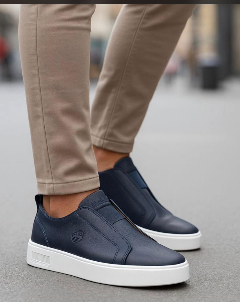 Baskets décontractées en cuir homme