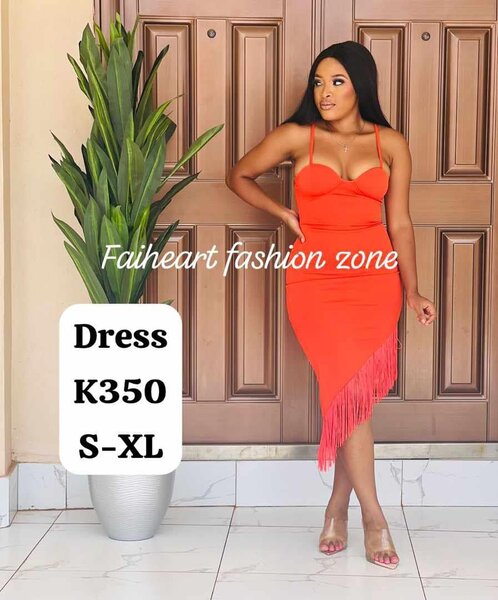 Women's orange dress with straps S, M, M, L, XL