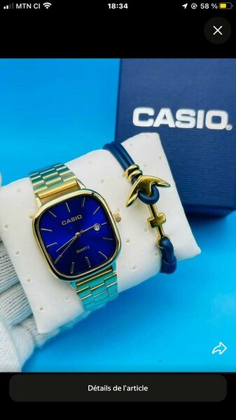 Montre Casio dorée élégante