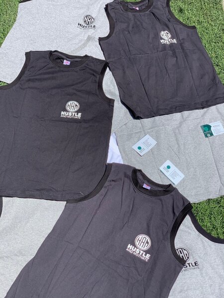 Hustle and motivate vests k100