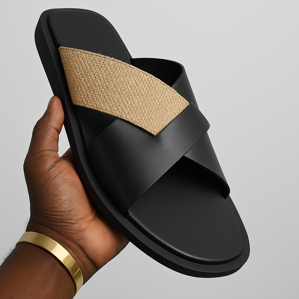 Sandales élégantes en cuir unisexes