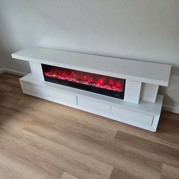 Meuble TV avec cheminé électri