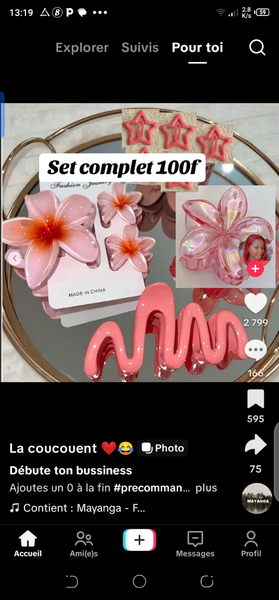 Ensemble Barrette Cheveux Floral