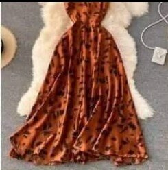 Brown print dress