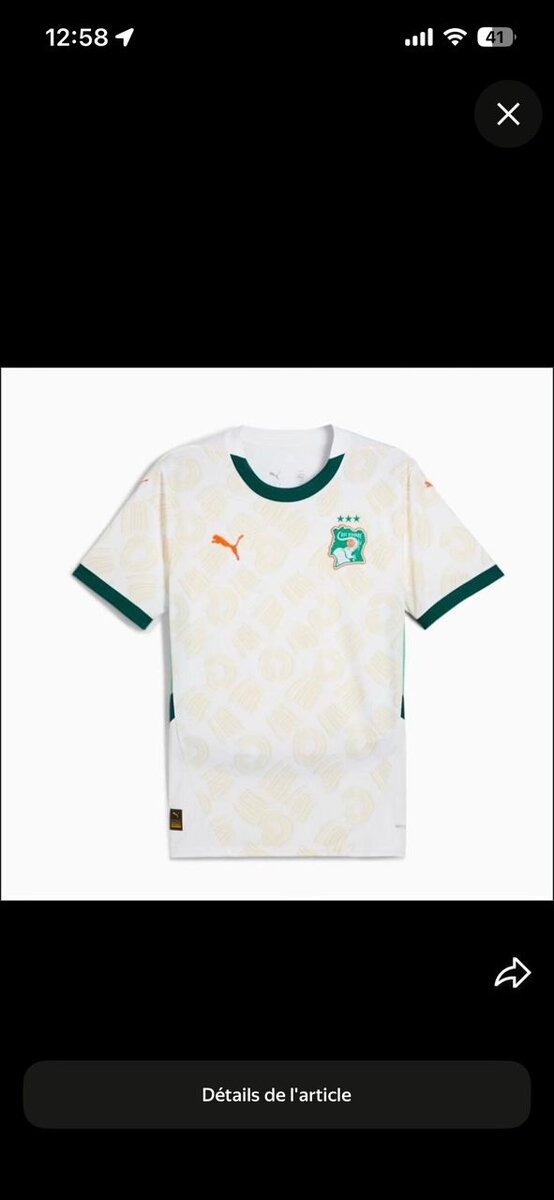 Maillot de côte divoire