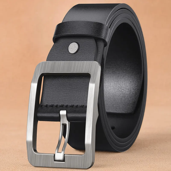 Ceinture en cuir noir pour hommes