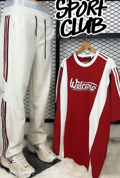 T-shirt de sport rouge blanc