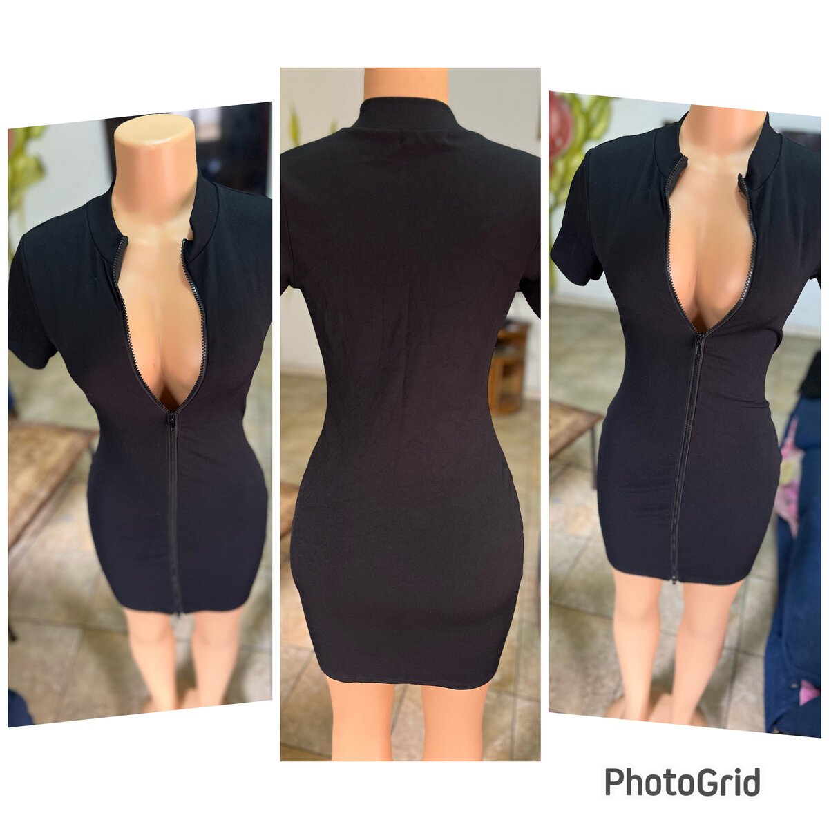 Robe noire élégante à zip