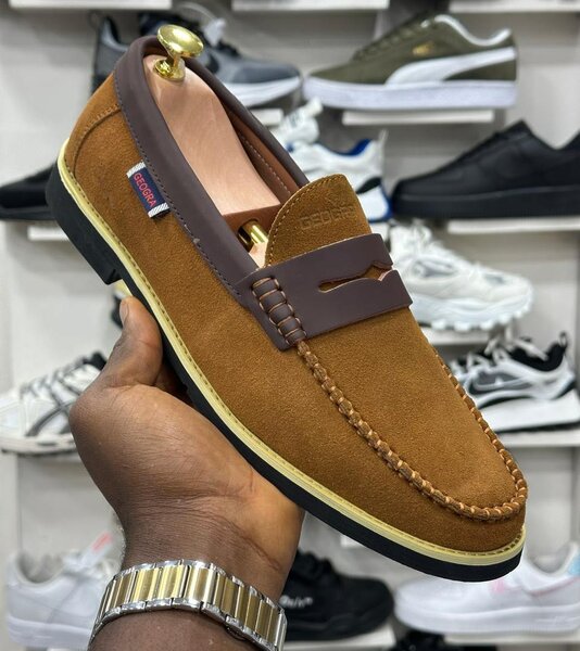 Mocassins en cuir & daim