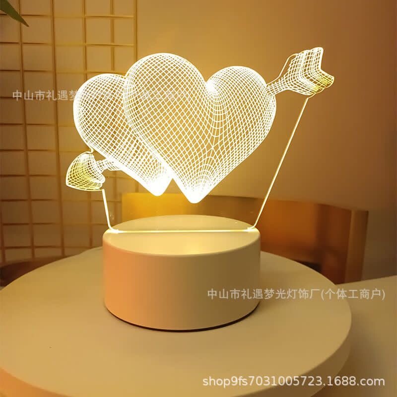 Lampe LED romantique cœur